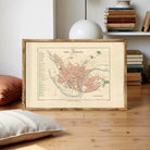 The image is a framed vintage map of the village of Péreux, France, depicting the layout and surrounding areas.