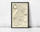 The image is a framed antique map of Spain, featuring detailed geographical information and labels.