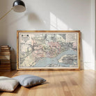 The image is a framed vintage map of the city of Washington, D.C.