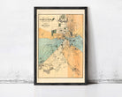 The image is a framed vintage map of the city of Worcestershire, England, dated 1877.