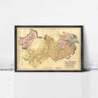 The image is a framed vintage map of the Dorchester neighborhood in Boston, Massachusetts.