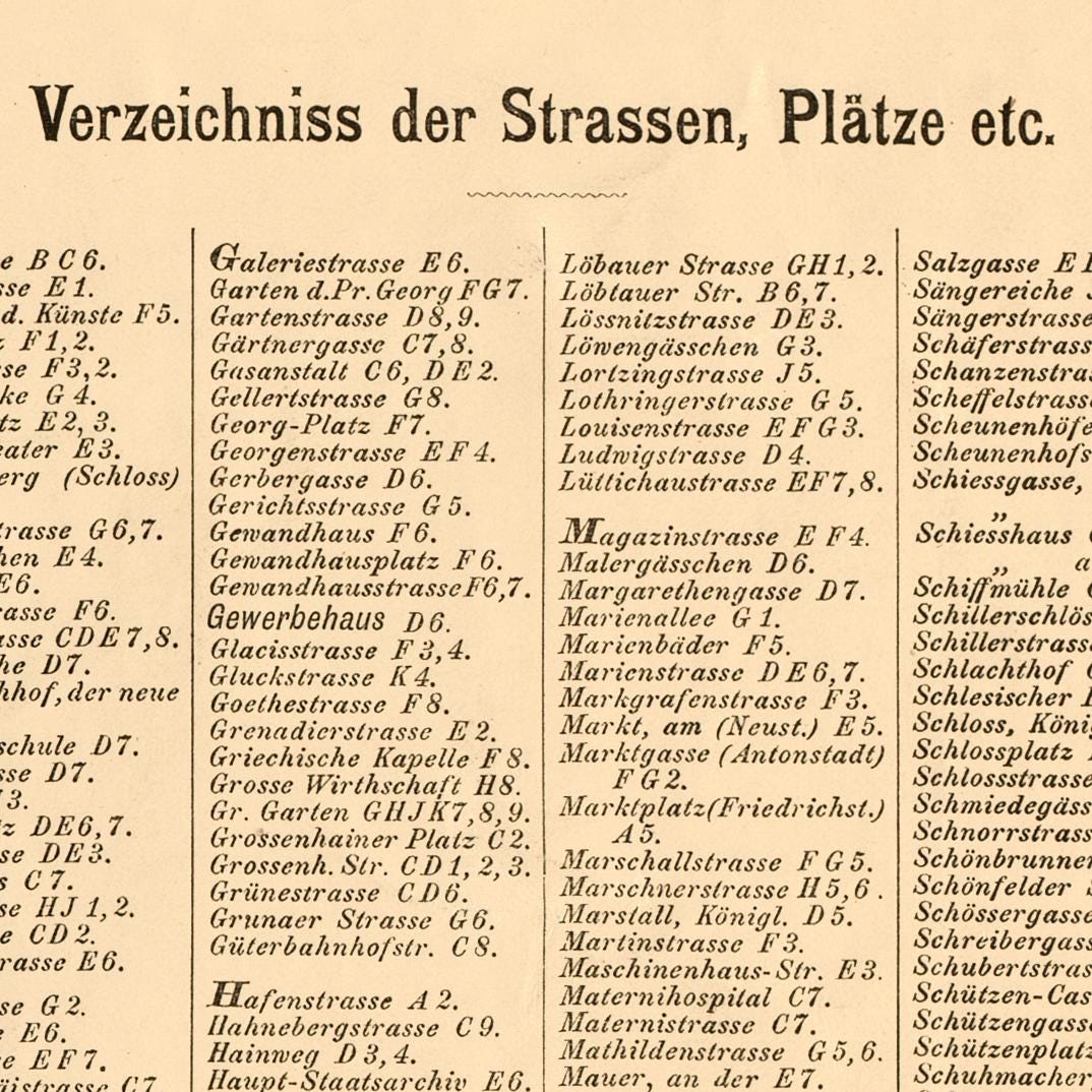 The image is a page from a book or magazine with text in German, featuring a list of names and titles. The text is in black and white, and the page is numbered 6.