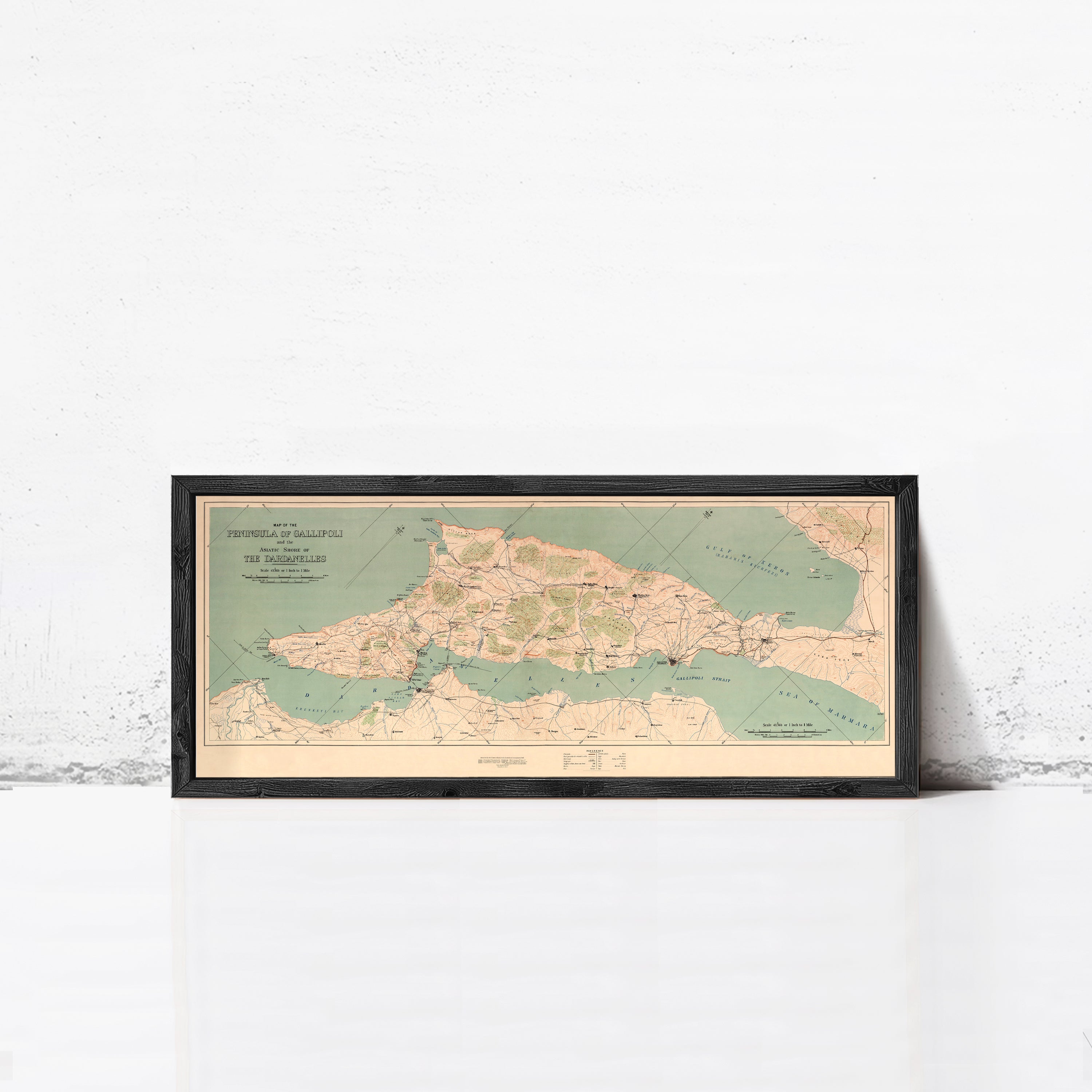 The image is a framed map of the Peninsular Islands, which is a collection of islands located in the Northern Hemisphere.