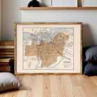 The image is a framed map of the city of Ottawa, Canada.