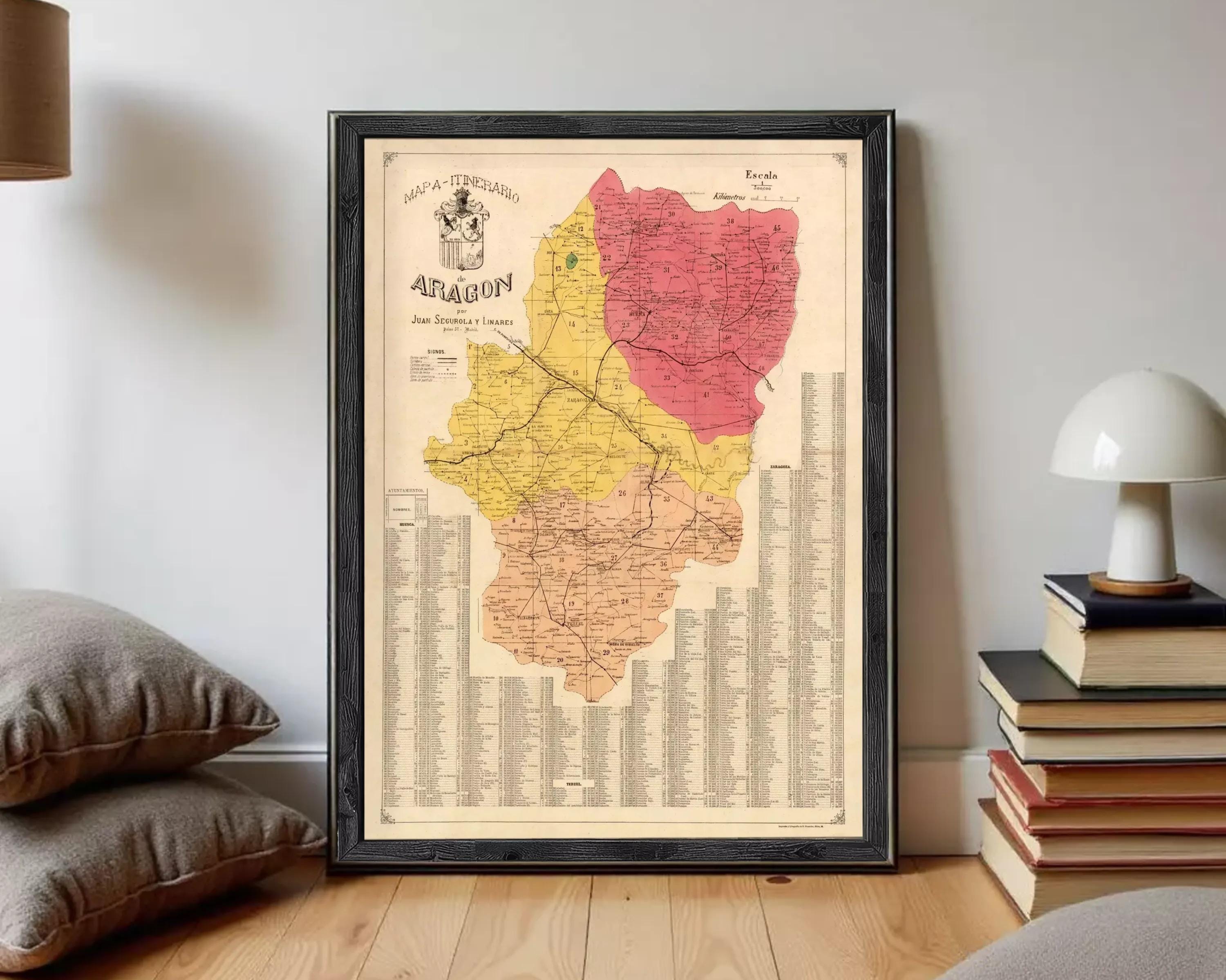 The image is a framed map of the Spanish region, specifically the Spanish Armada, with a detailed layout of the naval forces and their positions.