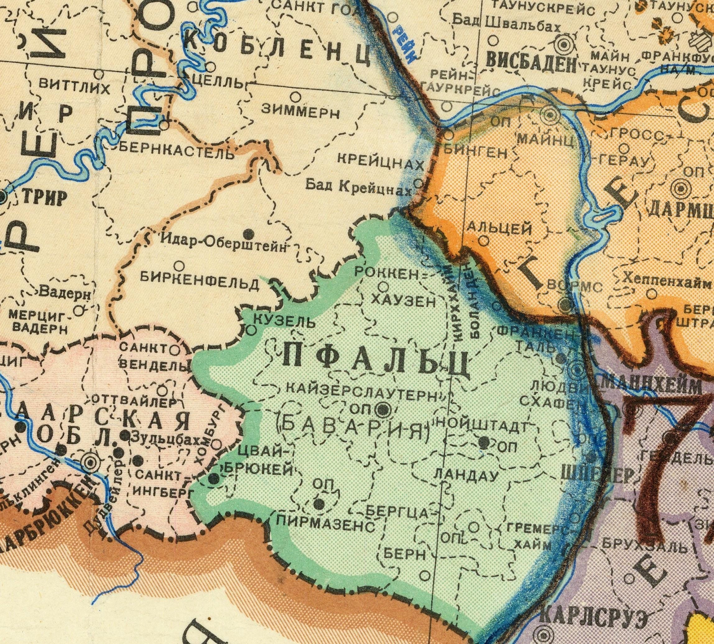 The image is a detailed map of a region, likely in Russia, with various labels and markings indicating different geographical features and locations.