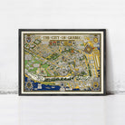 The image is a framed vintage map of the city of Quebec, Canada.