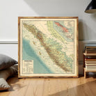 The image is a framed vintage map of the South China Sea region, specifically focusing on the island of Somataya.