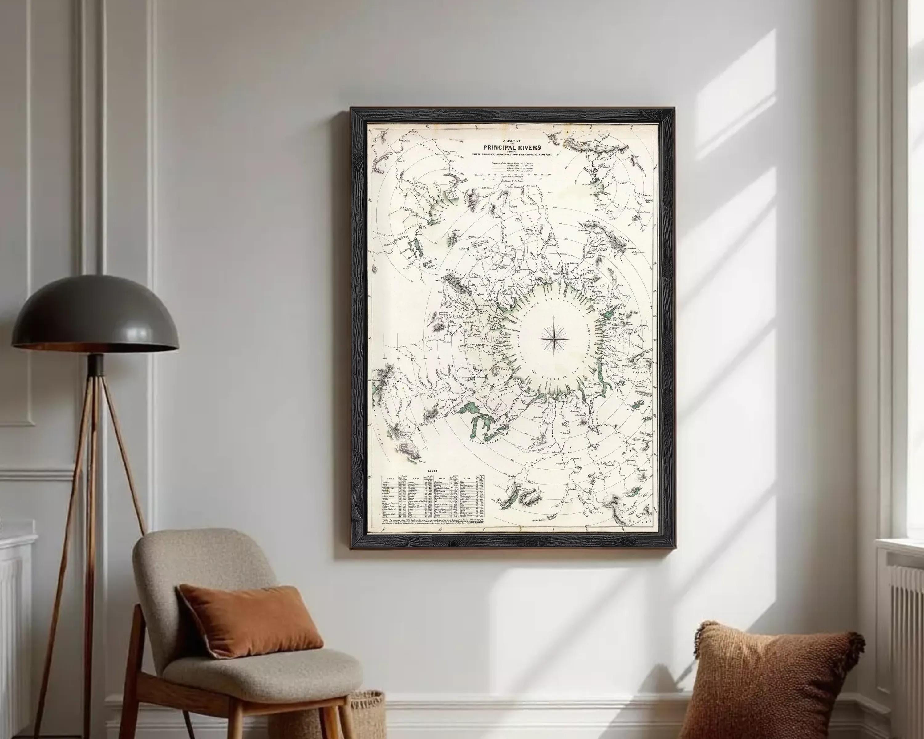 The image is a framed map of the Prince's Islands, which is a collection of islands located in the Arctic region.