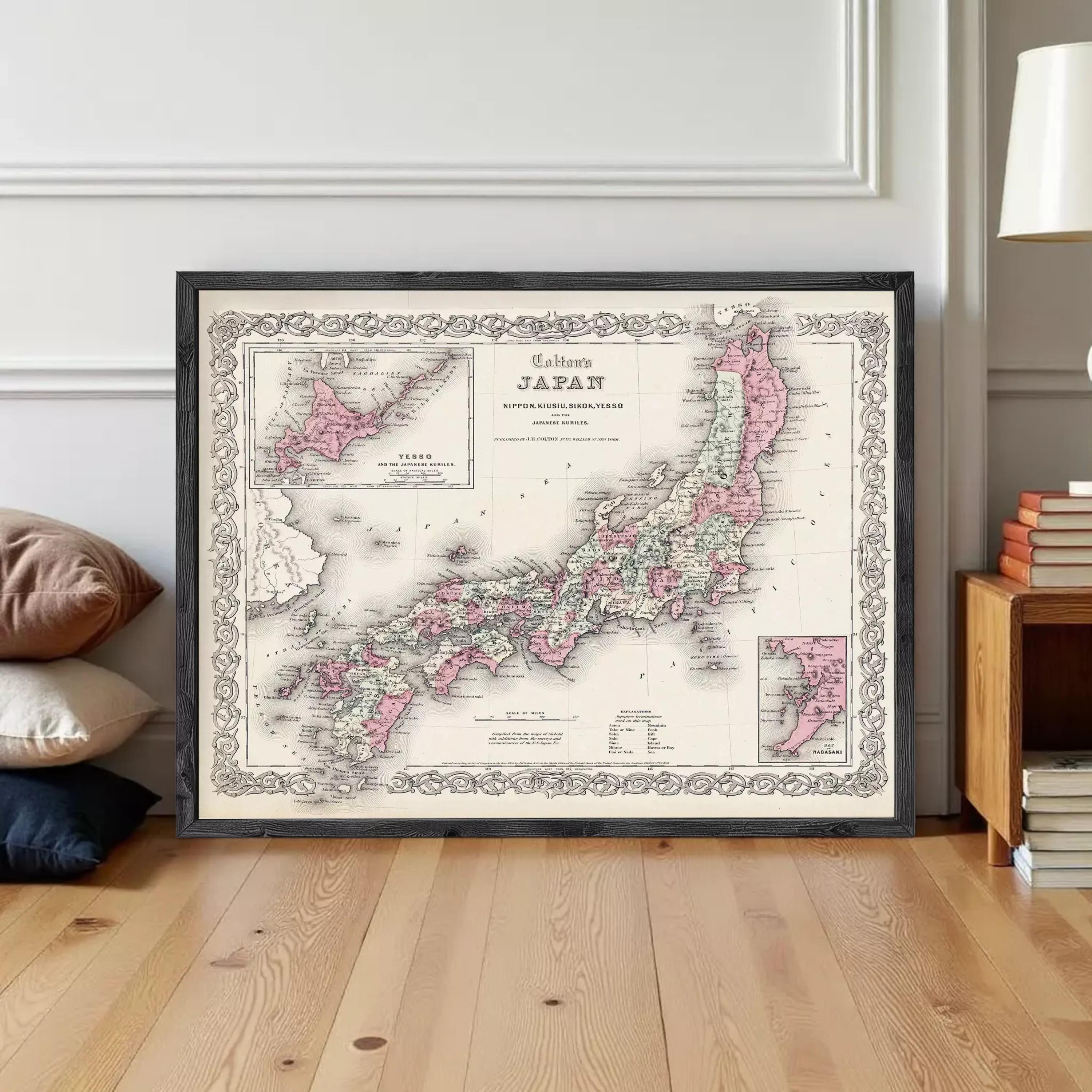 Old Map of Japan 1855 Vintage Map of Japan – Vintage Maps & Prints