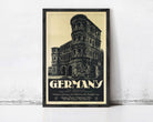 The image is a framed poster of a building, likely a historical or architectural landmark, with the word "GERMANY" prominently displayed.