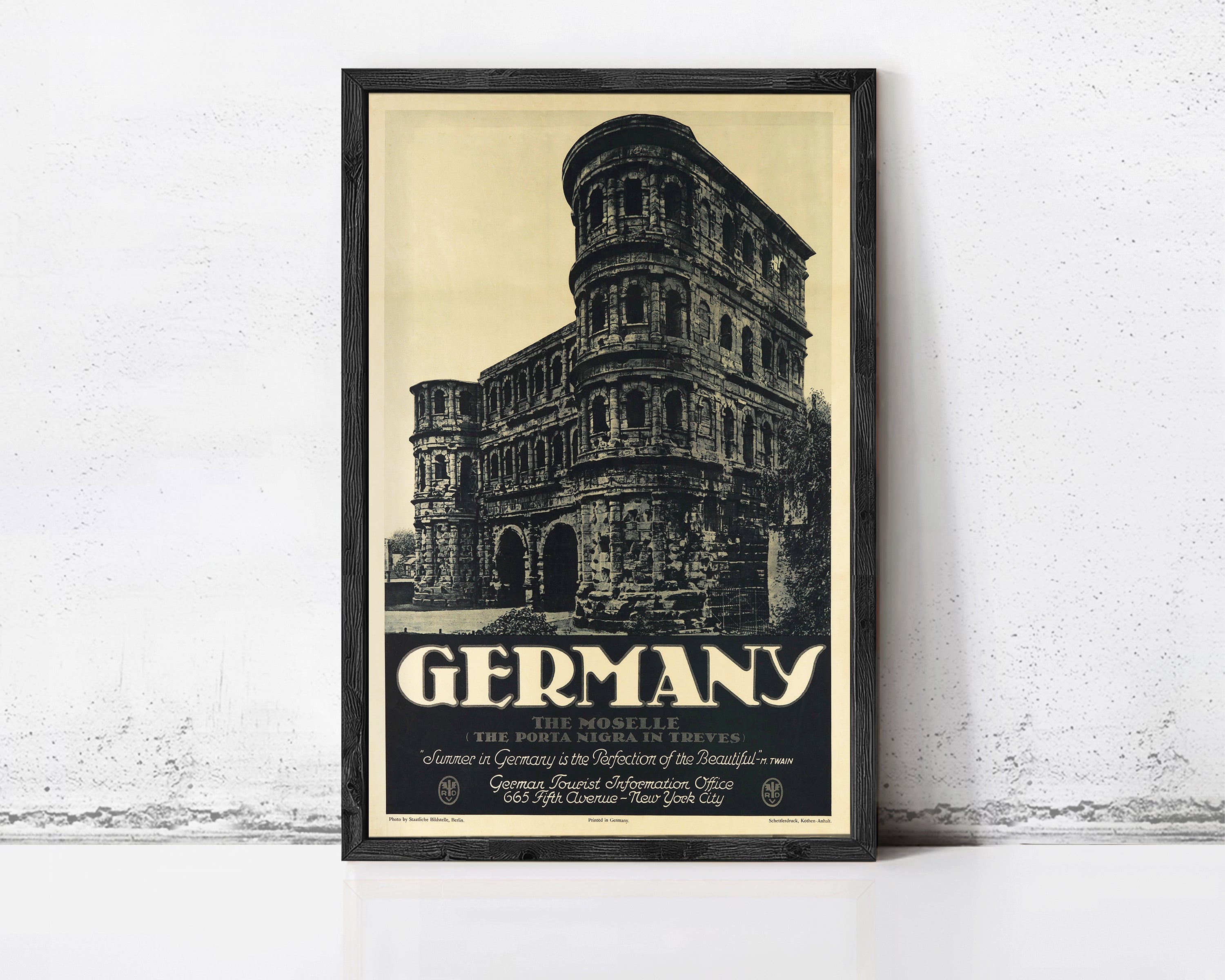 The image is a framed poster of a building, likely a historical or architectural landmark, with the word "GERMANY" prominently displayed.