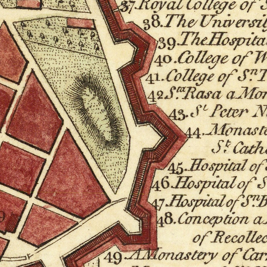 an old map of the city of boston
