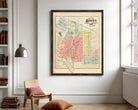 The image is a framed map of the town of Anoka, Minnesota, showing the layout of the town and surrounding areas.