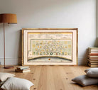 The image is a framed vintage map of the city of Orleans, Louisiana, with a detailed layout of the city's streets and buildings.