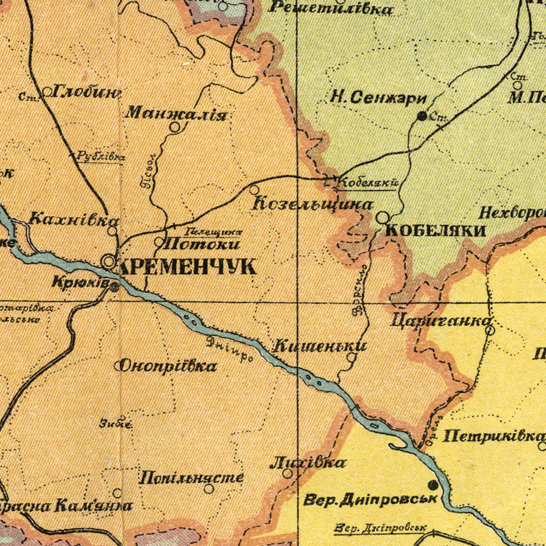 The image is a map showing the location of various places, including roads, rivers, and other geographical features.