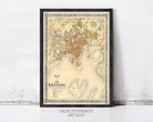 The image is a framed vintage map of Karl otto Kristianshavn, a map of the city of Karl otto Kristianshavn, Sweden.