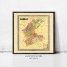 The image is a framed vintage map of the Zacatlas region, which is a region in the Colorado Plateau of the United States.
