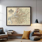 The image is a framed vintage map of the city of Marseille, France.