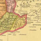 The image is a historical map showing the geographical boundaries and locations of various regions in Mexico, including the state of Oaxaca, the state of Teotihuacán, and the state of Nogat.