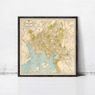 The image is a framed map of the city of Oslo, Norway.