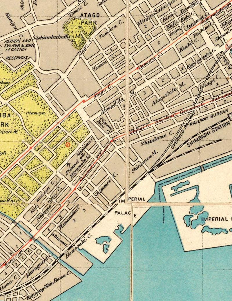 Old Map of Tokyo Japan 1907 Vintage Map | Old Map Print – Vintage