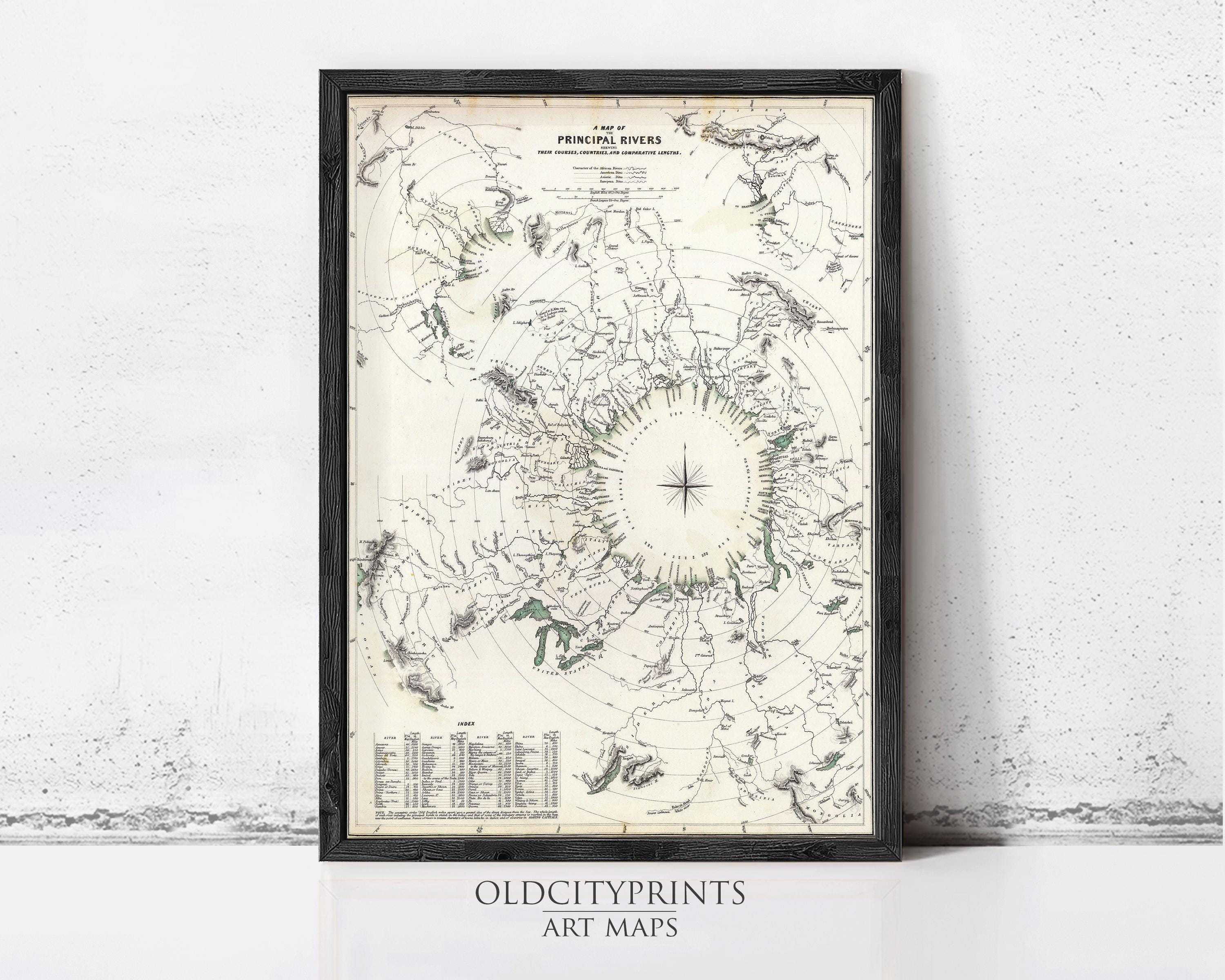 The image is a framed vintage map of the Prince of Prince's Islands, which is a collection of islands located in the Arctic Ocean.