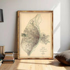 The image is a framed map of Saint Louis, Missouri, depicting the city's layout and surrounding areas.