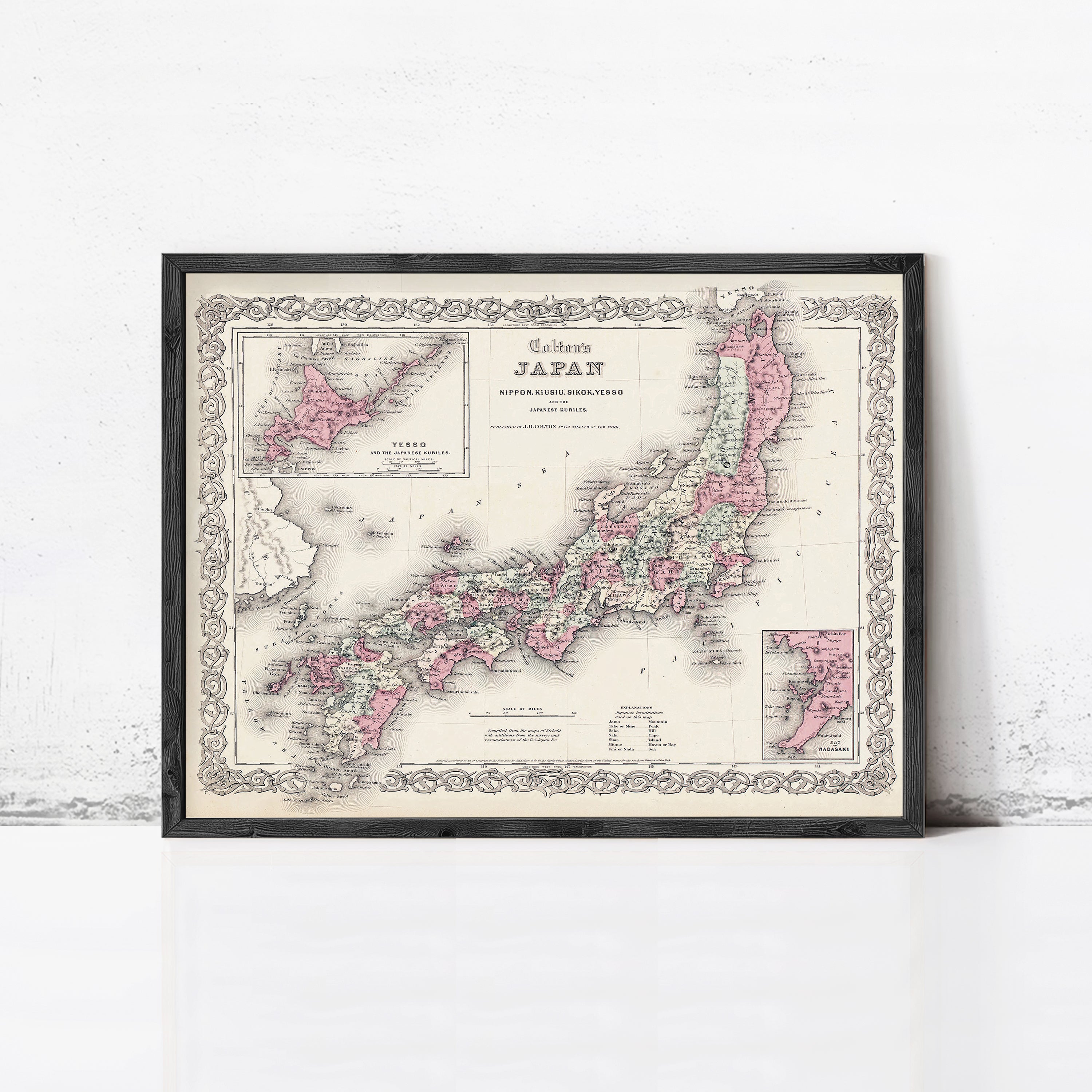 Old Map of Japan 1855 Vintage Map of Japan – Vintage Maps & Prints