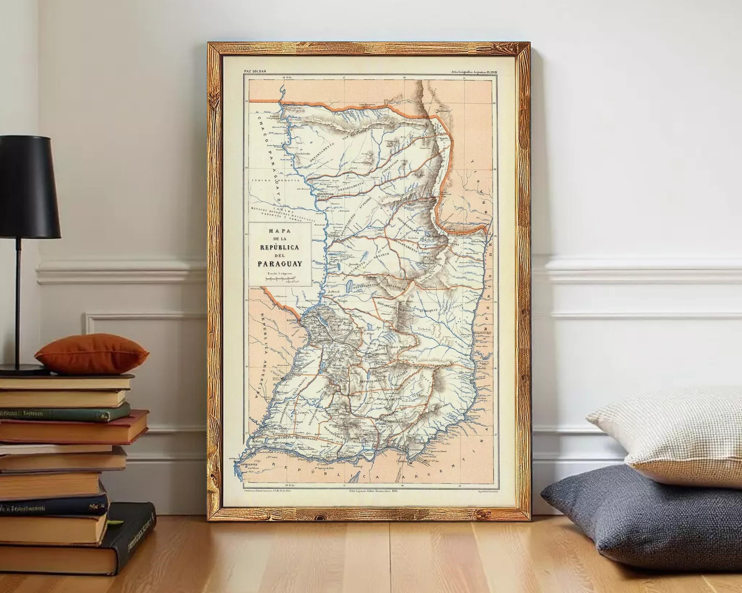 The image is a framed vintage map of the Republic of Pará, showing the country's geographical layout and boundaries.