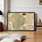 The image is a framed vintage map of a city, likely Philadelphia, with detailed labels and a color-coded legend.