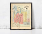 The image is a framed map of the town of Anoka, Minnesota, showing the layout of the town and surrounding areas.