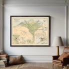The image is a framed vintage map of Egypt, depicting the country's geographical layout and surrounding areas.