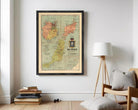 The image is a framed vintage map of the island of La Palmas, showing the surrounding areas and islands.