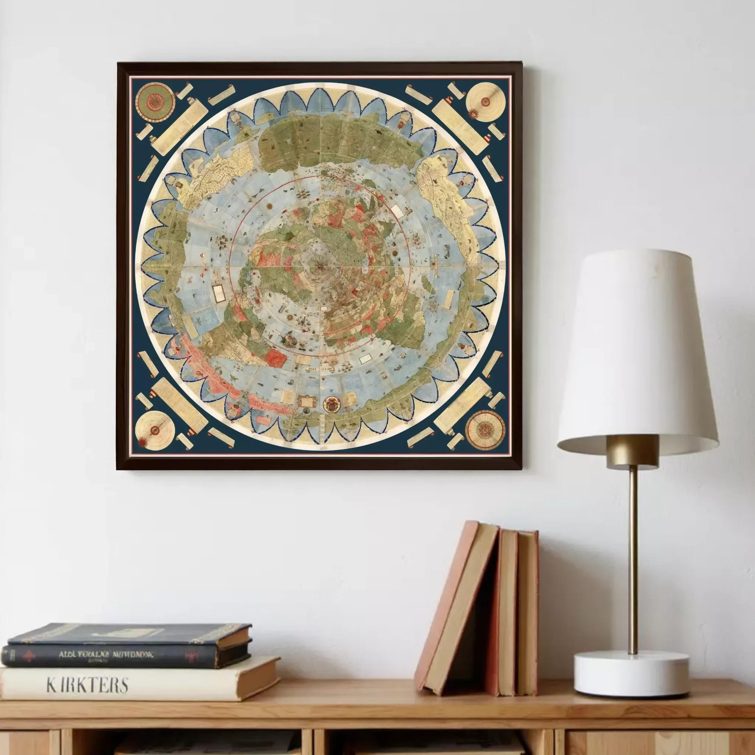 Magnificient Old World Map 1587 by Urbano Monte | Vintage World