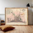 The image is a framed map of Brighton, showing the city's layout and surrounding areas.