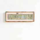 The image is a framed map of Central Park, New York City, depicting the park's layout and surrounding areas.