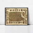 The image is a framed map of the City of Ottawa, Canada, depicting various buildings and landmarks within the city.
