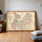 The image is a framed vintage map of the city of Ottawa, Canada, depicting the city's layout and surrounding areas.