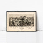The image is a framed print depicting a detailed illustration of Edinburgh, Scotland, from the year 1866.