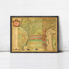 The image is a framed antique map of Washington, D.C.