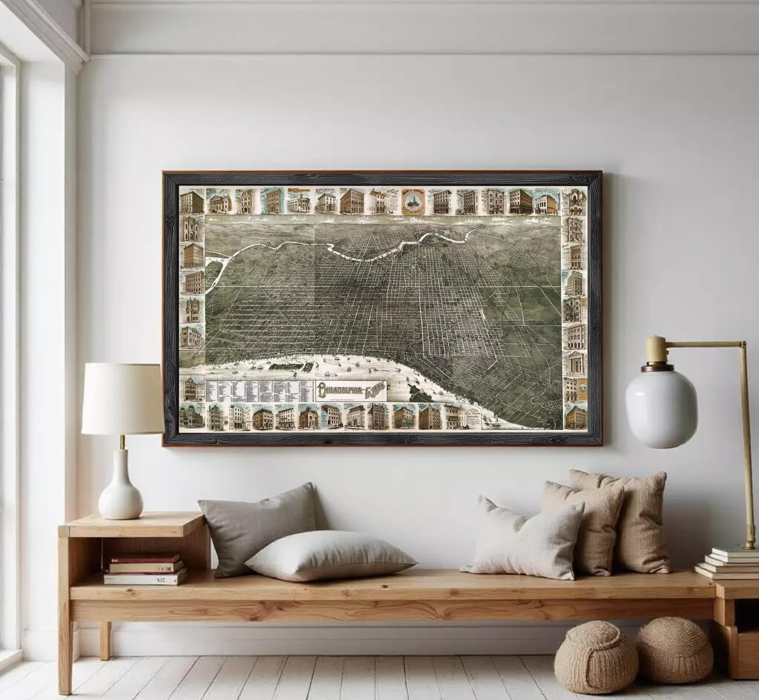 The image is a framed collage of various architectural and urban landscape images, including buildings, streets, and other city elements, all arranged in a visually appealing manner.