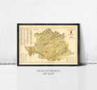 The image is a framed vintage map of the province of Gacé, showing the geographical layout and boundaries of the region.