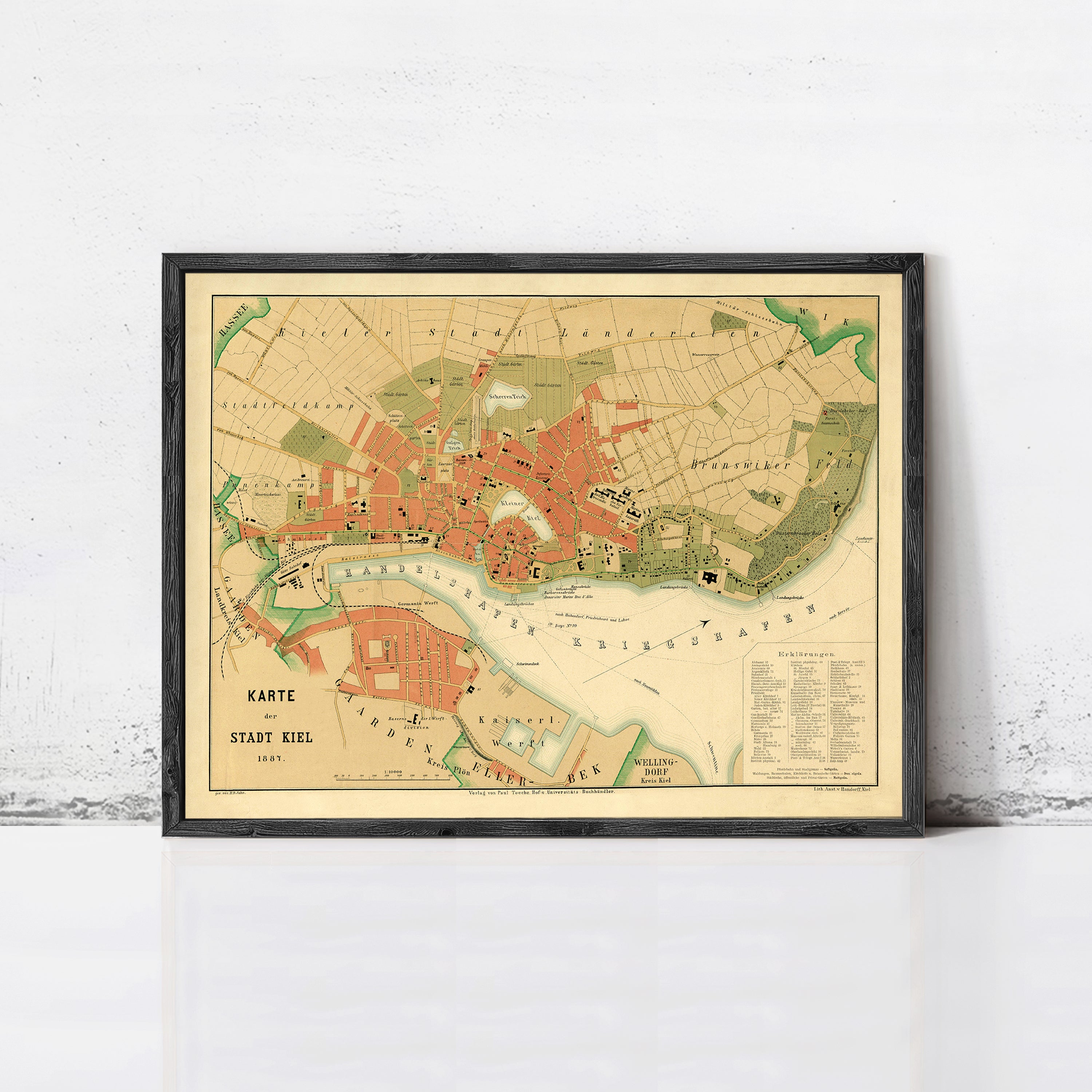 The image is a framed map of the city of Karste, Germany, dated 1810.