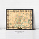 The image is a framed vintage map of the city of Davenport, Virginia, dated 1855.