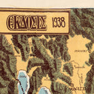 The image is a vintage map of Greece, depicting mountains and other natural features.