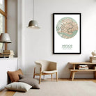 The image is a framed poster depicting a map of Venice, Italy, with the city's streets and landmarks clearly visible.