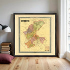 The image is a framed vintage map of the state of Zacatecas, Mexico, depicting the state's geographical layout and boundaries.