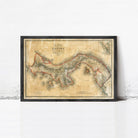The image is a framed vintage map of the Caribbean region, specifically focusing on the island of Panama.