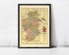 The image is a framed map of Burgos, Spain, with a coat of arms in the bottom right corner.